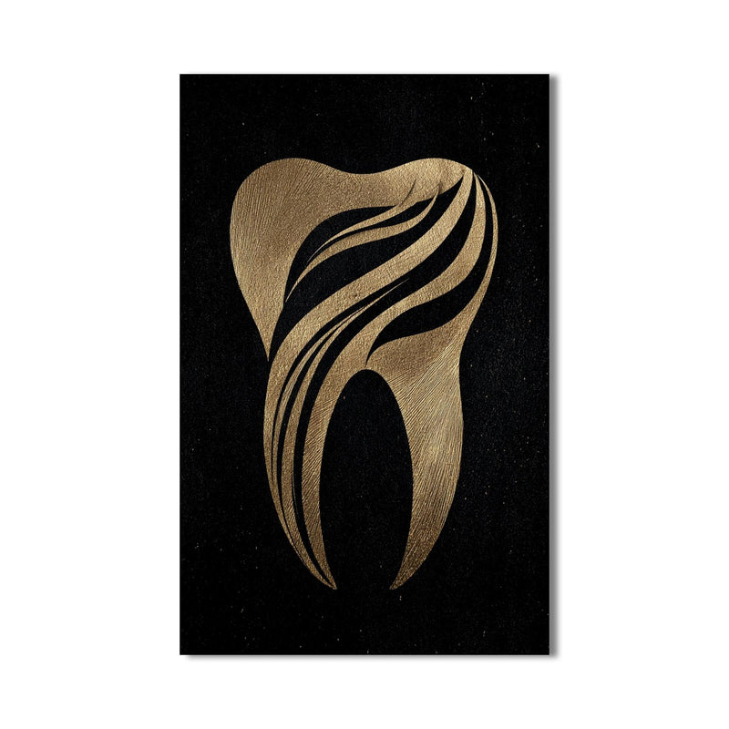 Artronauts Glass Print Golden Tooth Icon - Tempered Glass Wall Art