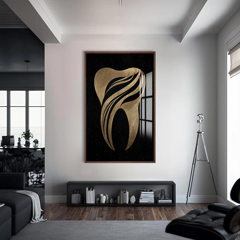 Artronauts Glass Print S | 72x46 cm | 28.3"x18.1" / Walnut Golden Tooth Icon - Tempered Glass Wall Art