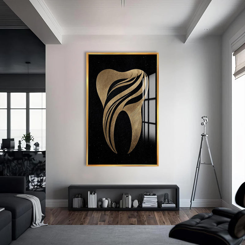 Artronauts Glass Print S | 72x46 cm | 28.3"x18.1" / Gold Golden Tooth Icon - Tempered Glass Wall Art