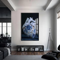 Artronauts Glass Print S | 72x46 cm | 28.3"x18.1" / Black Kintsugi Heart Tooth - Tempered Glass Wall Art