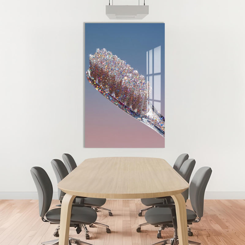 Artronauts Glass Print Glitter Toothbrush Sparkle - Tempered Glass Wall Art