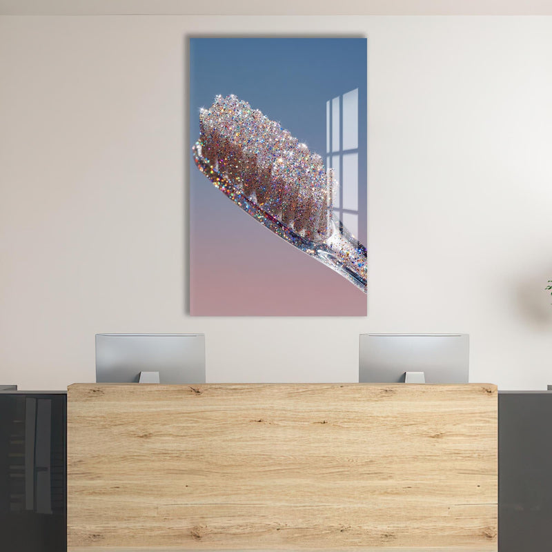Artronauts Glass Print Glitter Toothbrush Sparkle - Tempered Glass Wall Art
