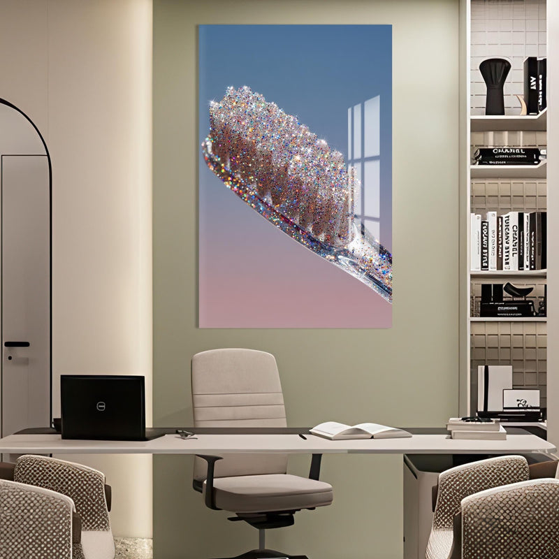 Artronauts Glass Print Glitter Toothbrush Sparkle - Tempered Glass Wall Art
