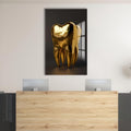 Artronauts Glass Print Golden Tooth Icon - Tempered Glass Wall Art