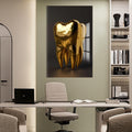 Artronauts Glass Print Golden Tooth Icon - Tempered Glass Wall Art