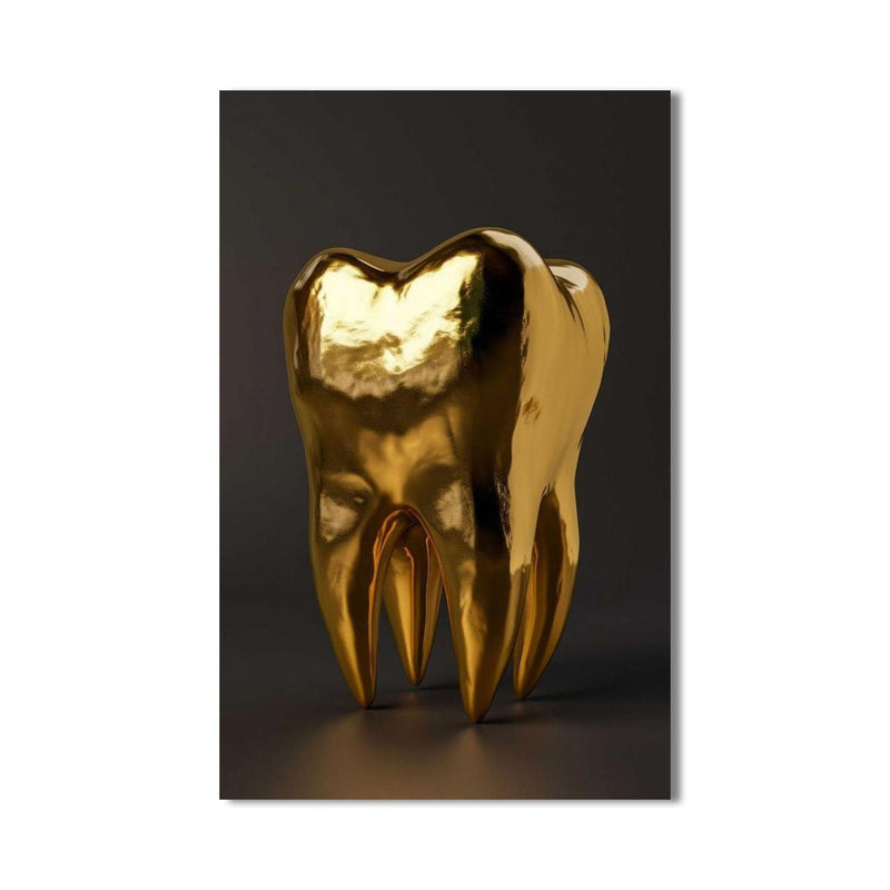 Artronauts Glass Print Golden Tooth Icon - Tempered Glass Wall Art