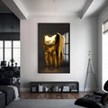 Artronauts Glass Print S | 72x46 cm | 28.3"x18.1" / Black Golden Tooth Icon - Tempered Glass Wall Art
