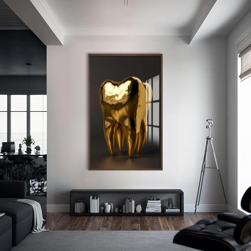 Artronauts Glass Print S | 72x46 cm | 28.3"x18.1" / Walnut Golden Tooth Icon - Tempered Glass Wall Art