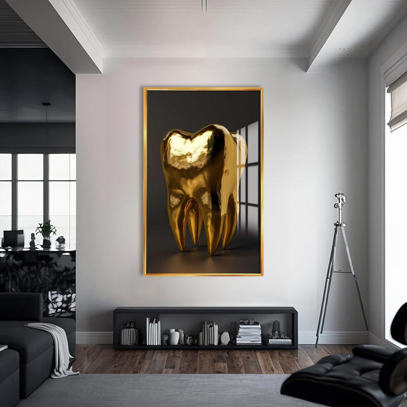 Artronauts Glass Print S | 72x46 cm | 28.3"x18.1" / Gold Golden Tooth Icon - Tempered Glass Wall Art