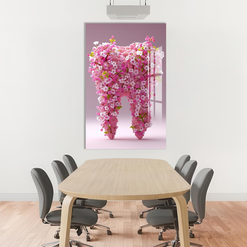Artronauts Glass Print Floral Tooth Bloom - Tempered Glass Wall Art