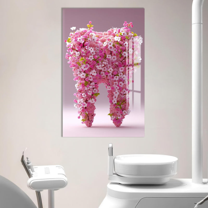 Artronauts Glass Print Floral Tooth Bloom - Tempered Glass Wall Art