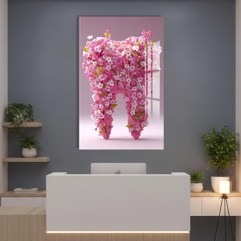 Artronauts Glass Print Floral Tooth Bloom - Tempered Glass Wall Art