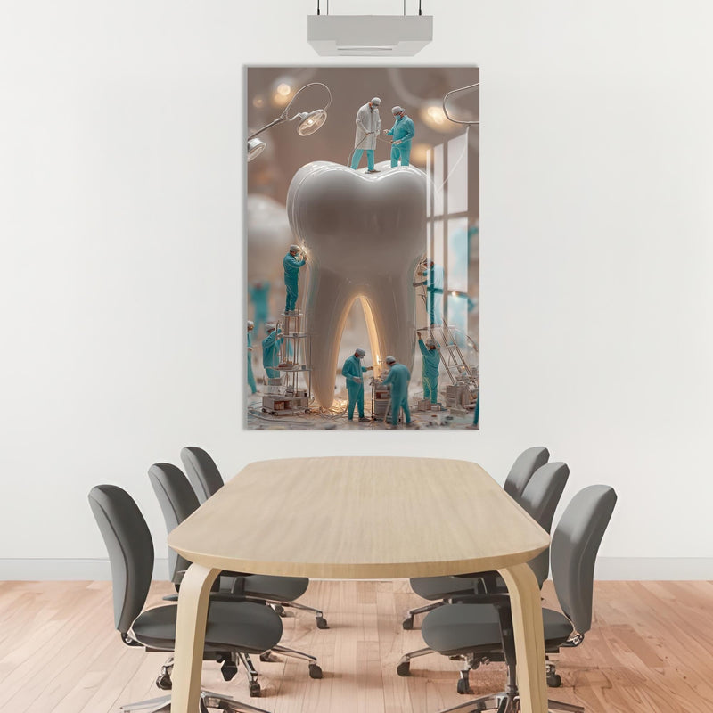 Artronauts Glass Print Dentist Team Sculpture - Tempered Glass Wall Art