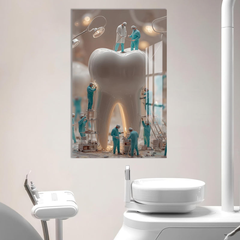 Artronauts Glass Print Dentist Team Sculpture - Tempered Glass Wall Art