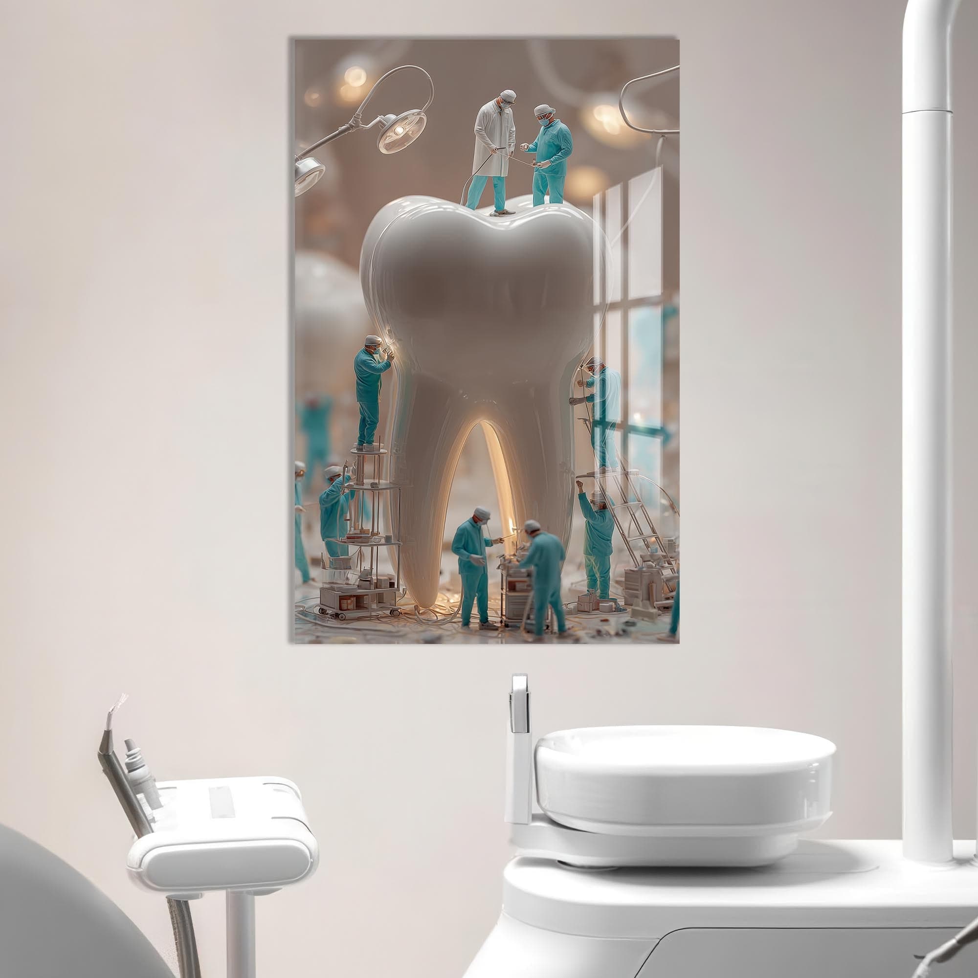 Artronauts Glass Print Dentist Team Sculpture - Tempered Glass Wall Art