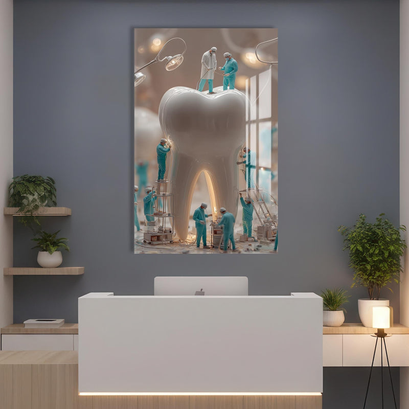 Artronauts Glass Print Dentist Team Sculpture - Tempered Glass Wall Art