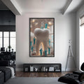 Artronauts Glass Print S | 72x46 cm | 28.3"x18.1" / Black Dentist Team Sculpture - Tempered Glass Wall Art