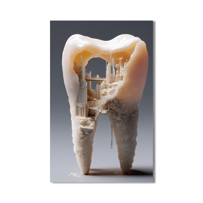Artronauts Glass Print Crystal Tooth City - Tempered Glass Wall Art