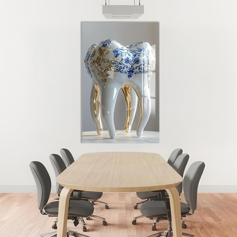 Artronauts Glass Print Porcelain Royal Tooth - Tempered Glass Wall Art
