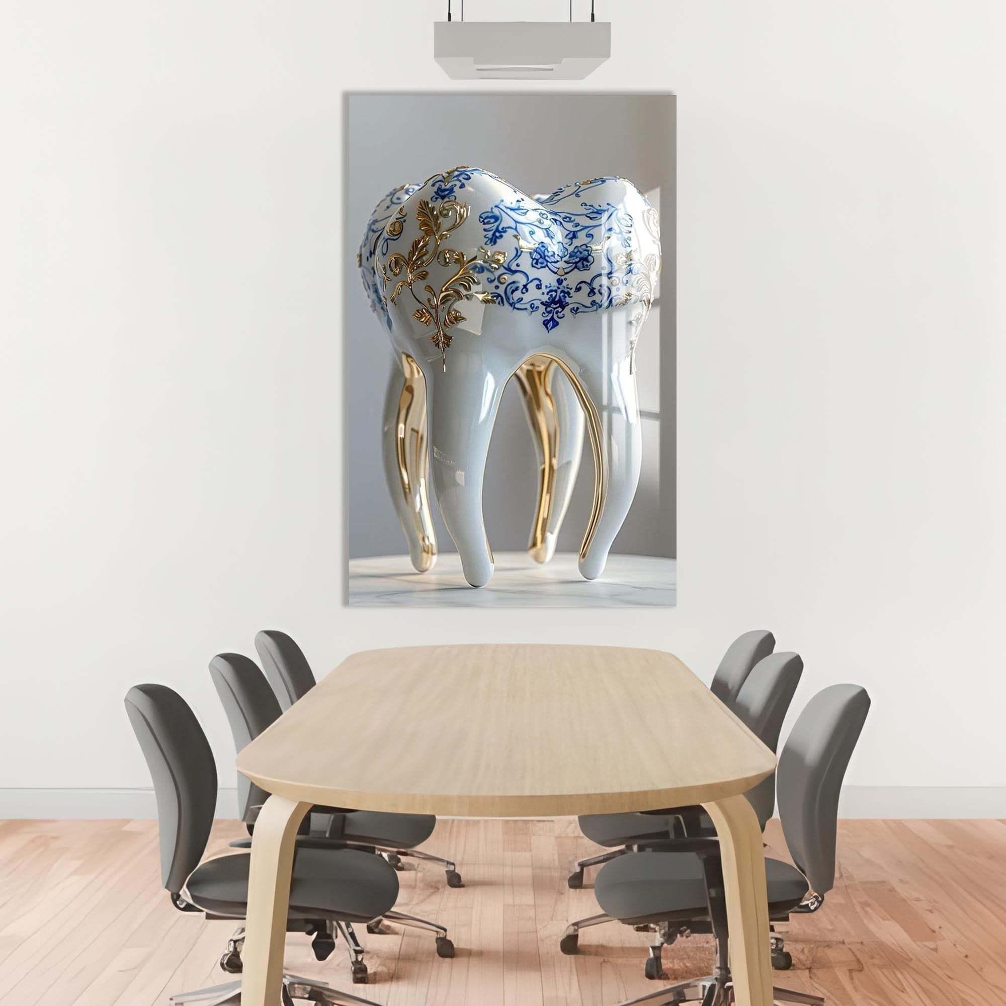 Artronauts Glass Print Porcelain Royal Tooth - Tempered Glass Wall Art