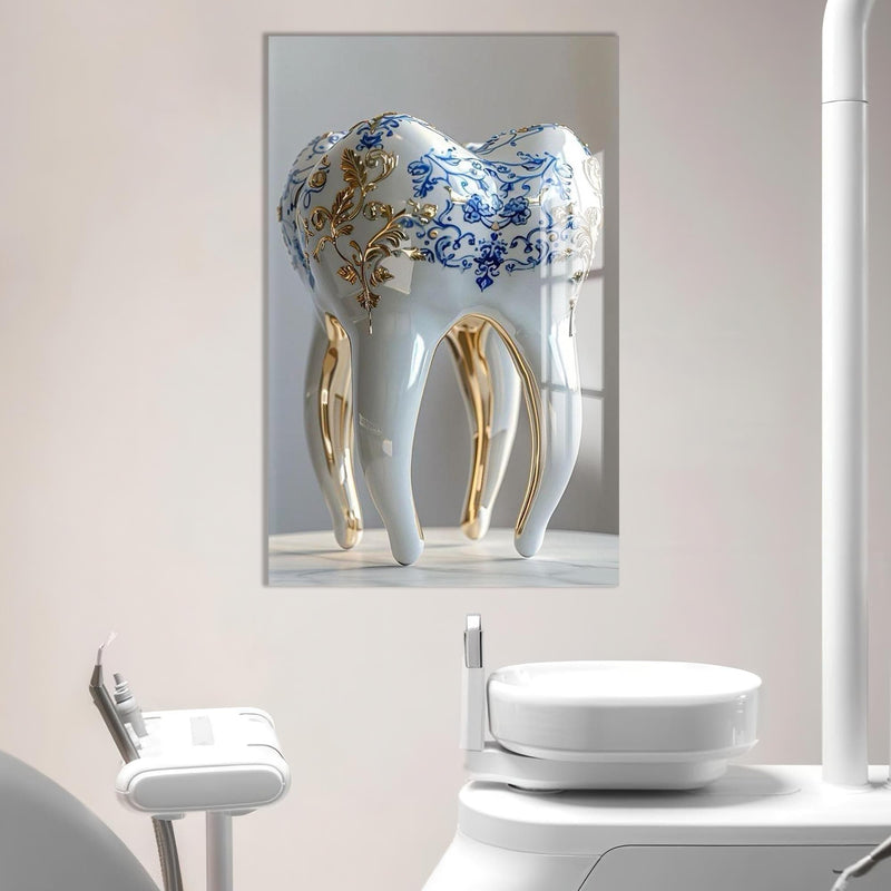 Artronauts Glass Print Porcelain Royal Tooth - Tempered Glass Wall Art