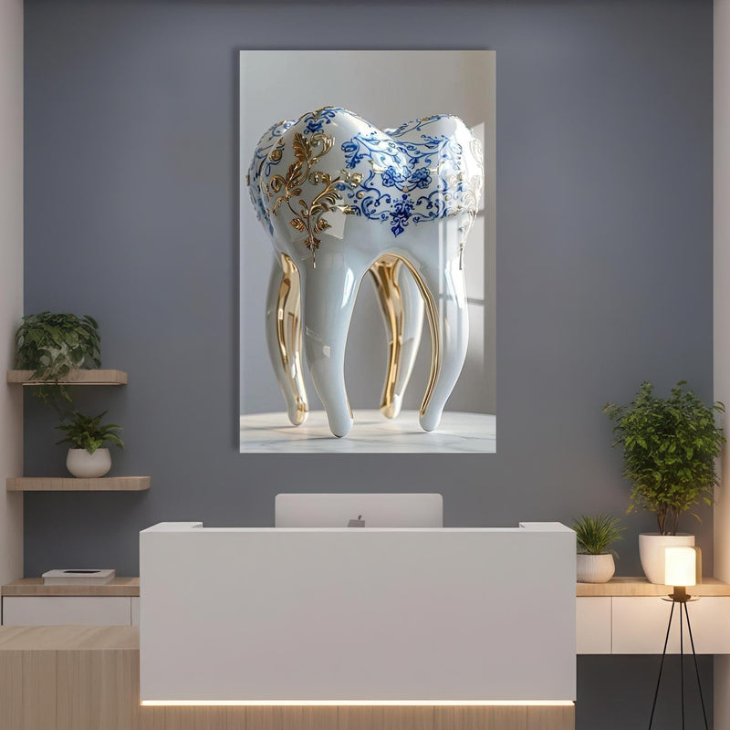 Artronauts Glass Print Porcelain Royal Tooth - Tempered Glass Wall Art