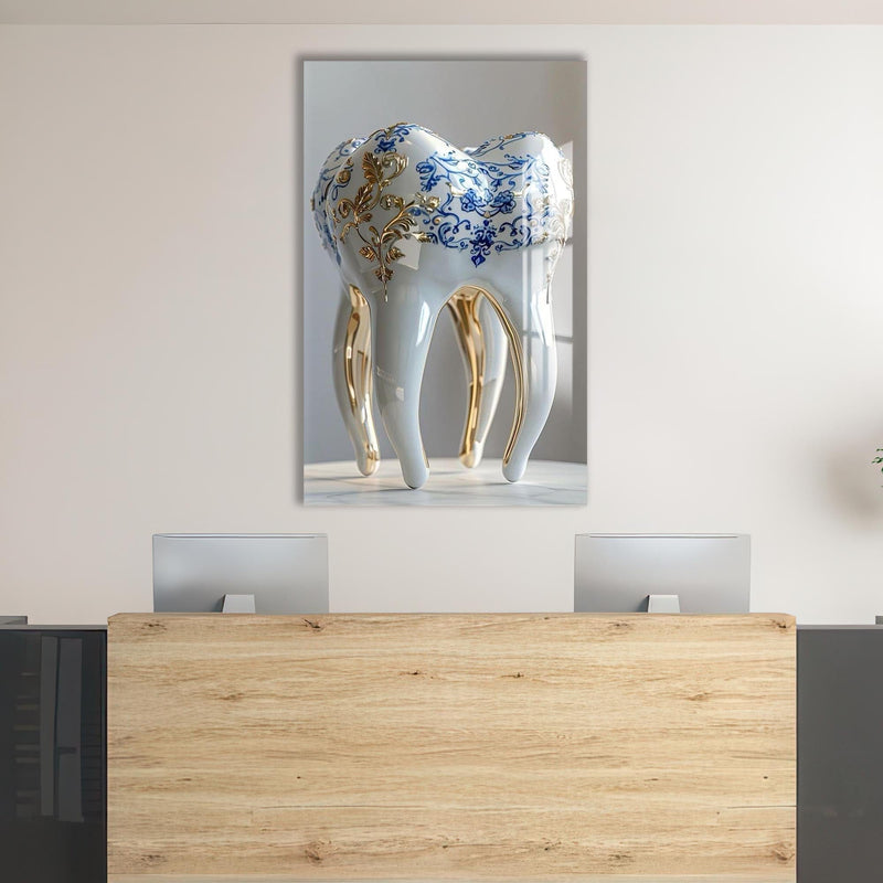 Artronauts Glass Print Porcelain Royal Tooth - Tempered Glass Wall Art