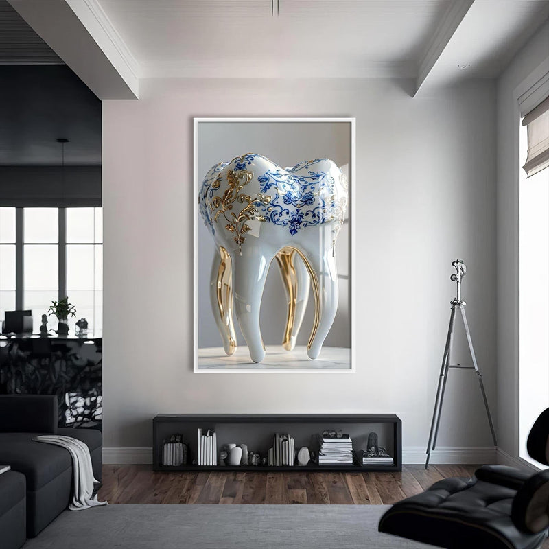 Artronauts Glass Print S | 72x46 cm | 28.3"x18.1" / White Porcelain Royal Tooth - Tempered Glass Wall Art