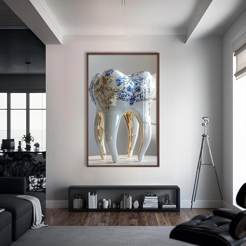 Artronauts Glass Print S | 72x46 cm | 28.3"x18.1" / Walnut Porcelain Royal Tooth - Tempered Glass Wall Art