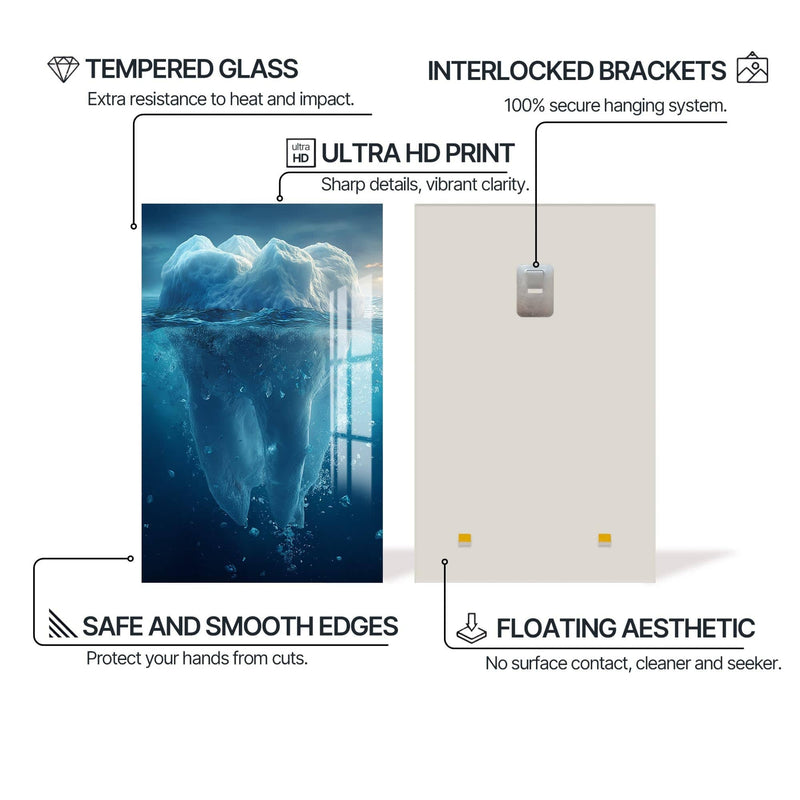Artronauts Glass Print Iceberg Tooth Concept - Tempered Glass Wall Art