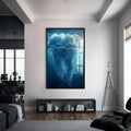 Artronauts Glass Print S | 72x46 cm | 28.3"x18.1" / Black Iceberg Tooth Concept - Tempered Glass Wall Art
