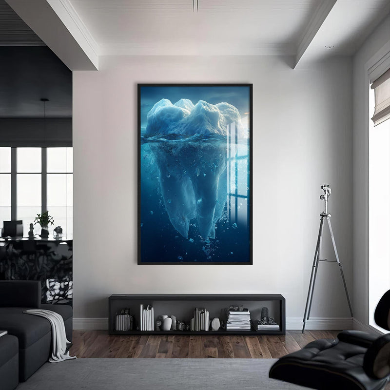 Artronauts Glass Print S | 72x46 cm | 28.3"x18.1" / Black Iceberg Tooth Concept - Tempered Glass Wall Art