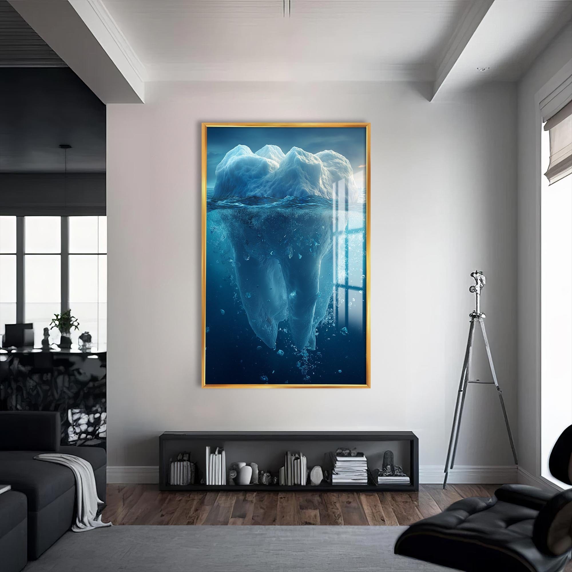 Artronauts Glass Print S | 72x46 cm | 28.3"x18.1" / Gold Iceberg Tooth Concept - Tempered Glass Wall Art