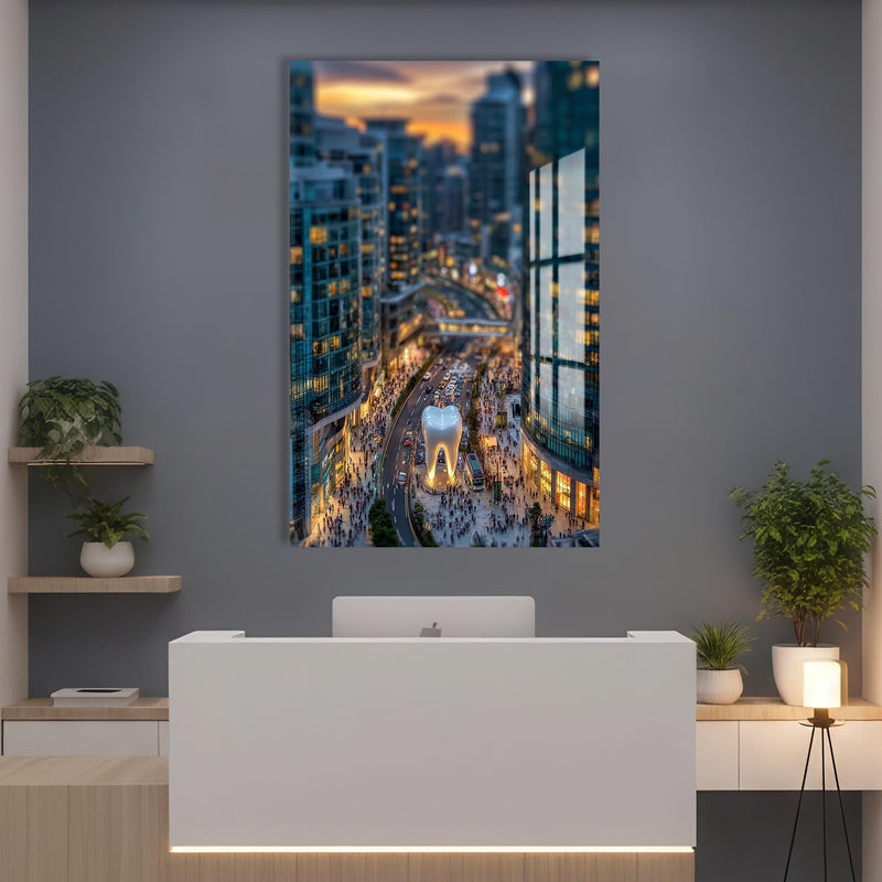 Artronauts Glass Print City Landmark Tooth - Tempered Glass Wall Art