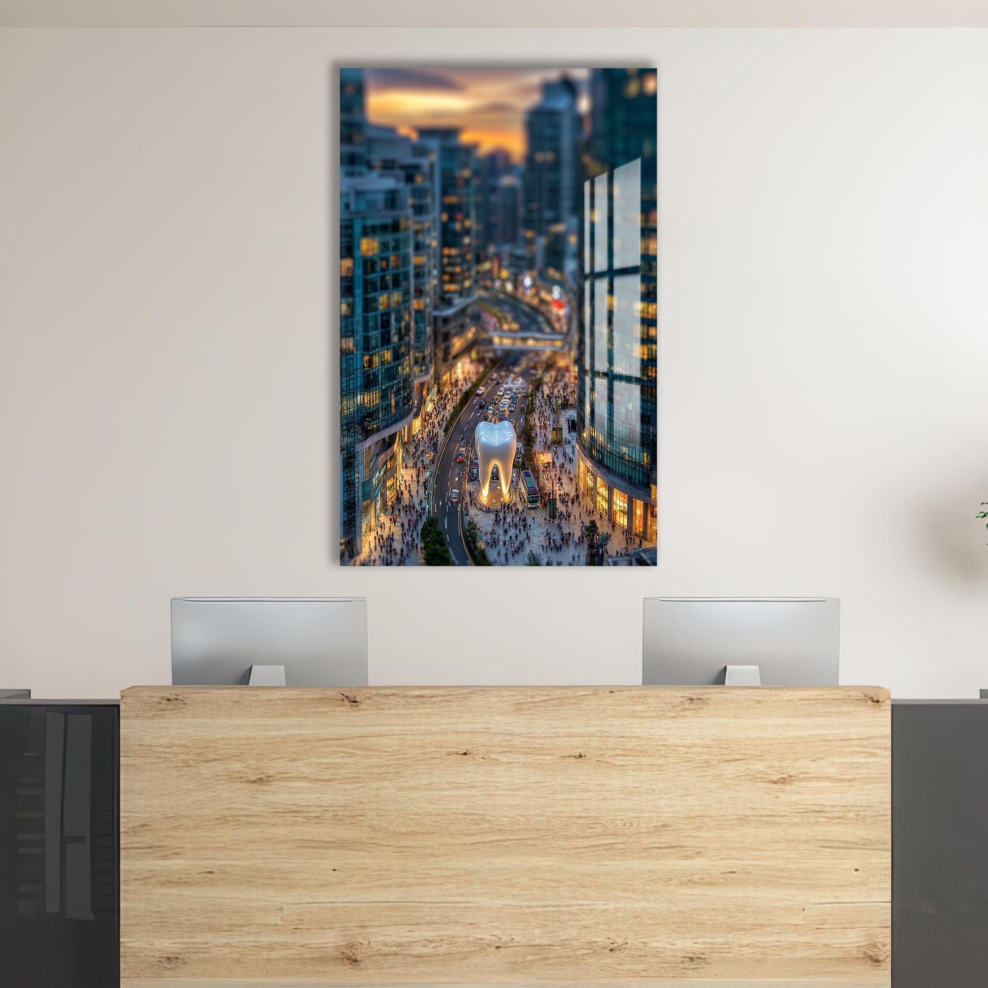 Artronauts Glass Print City Landmark Tooth - Tempered Glass Wall Art