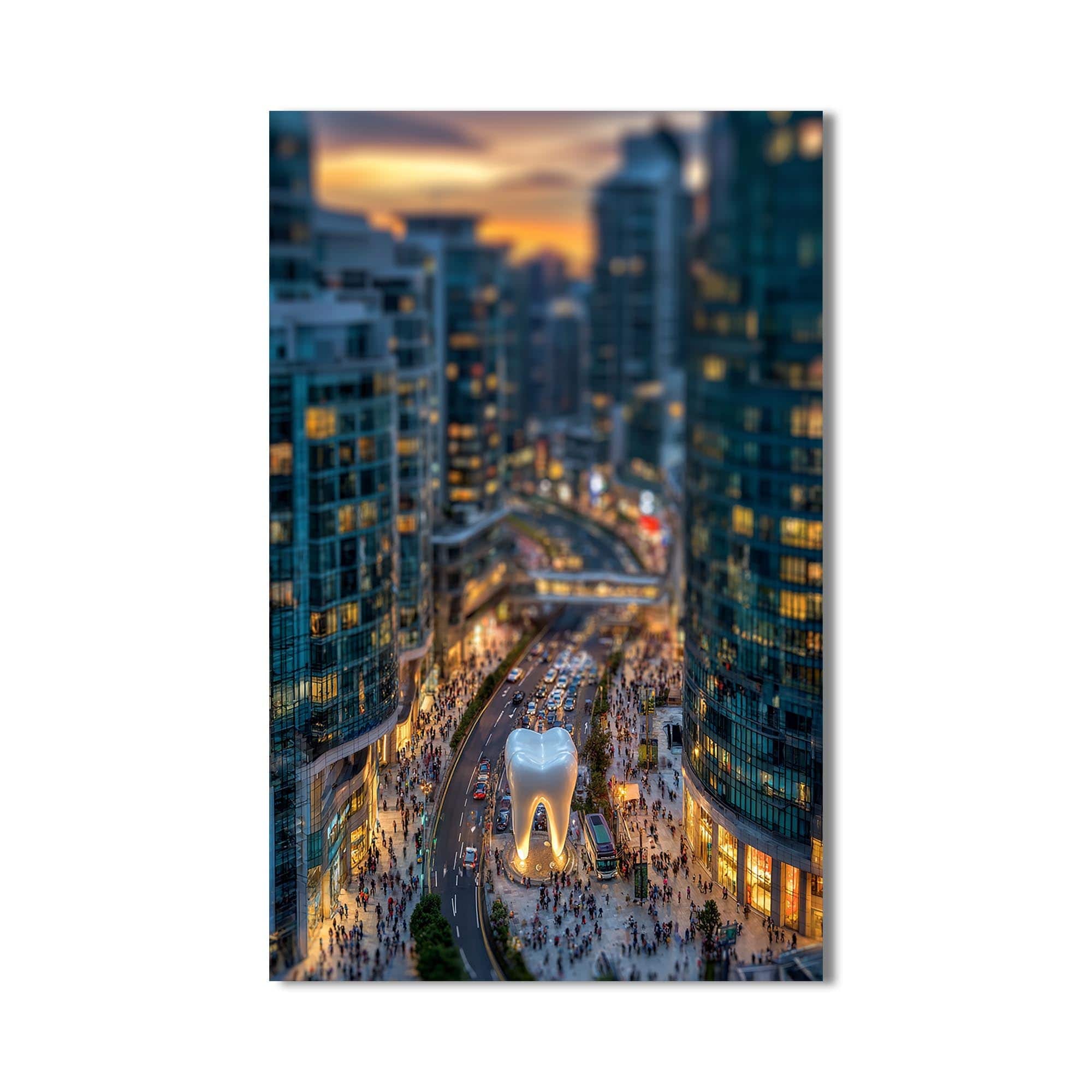 Artronauts Glass Print City Landmark Tooth - Tempered Glass Wall Art