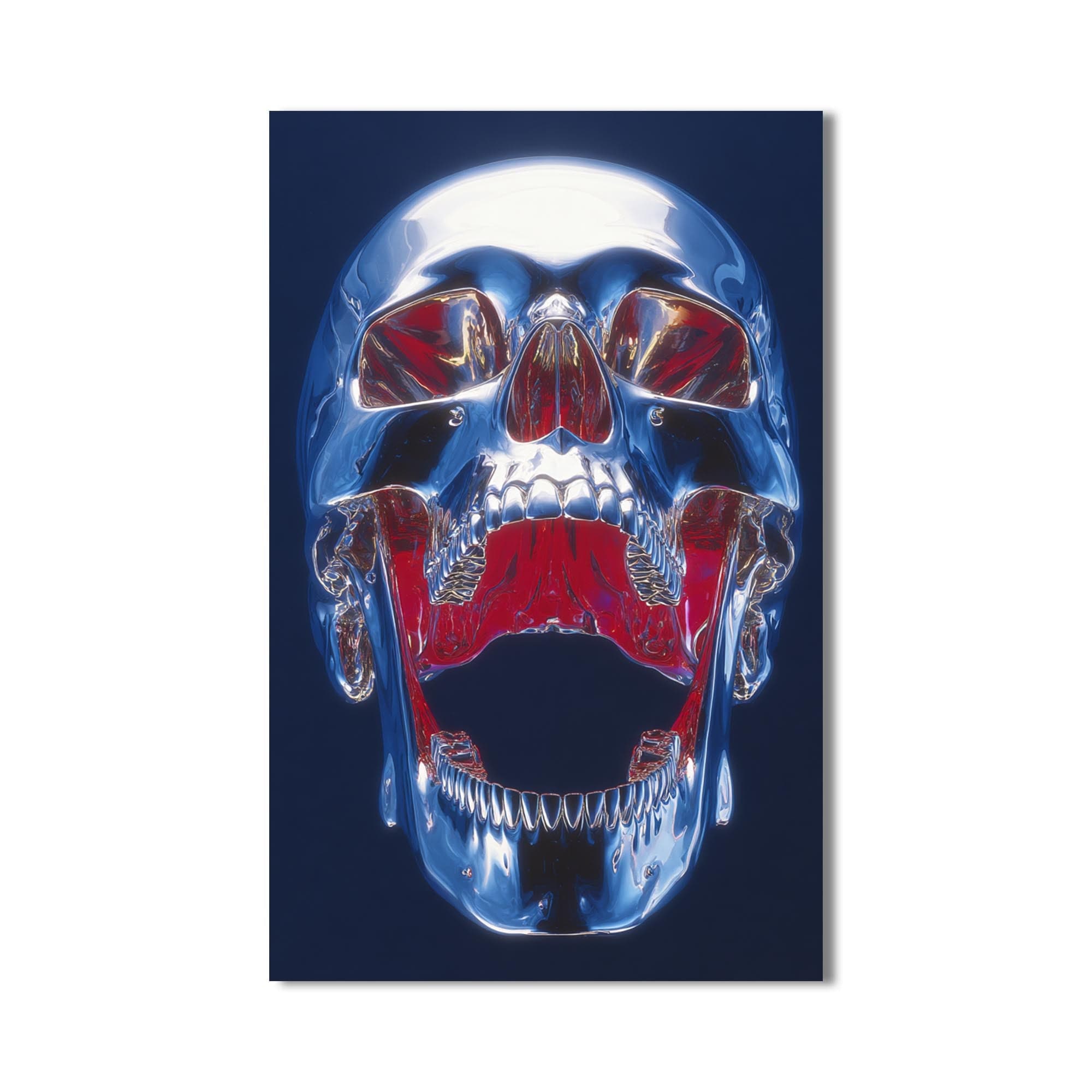 Artronauts Glass Print Chrome Skull Anatomy - Tempered Glass Wall Art