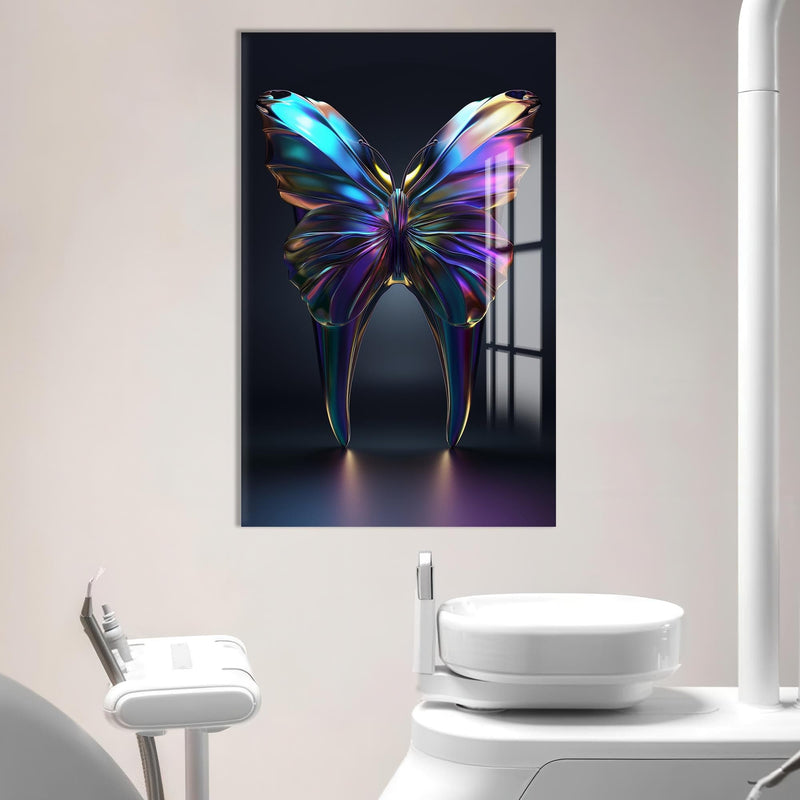 Artronauts Glass Print Iridescent Butterfly Tooth - Tempered Glass Wall Art