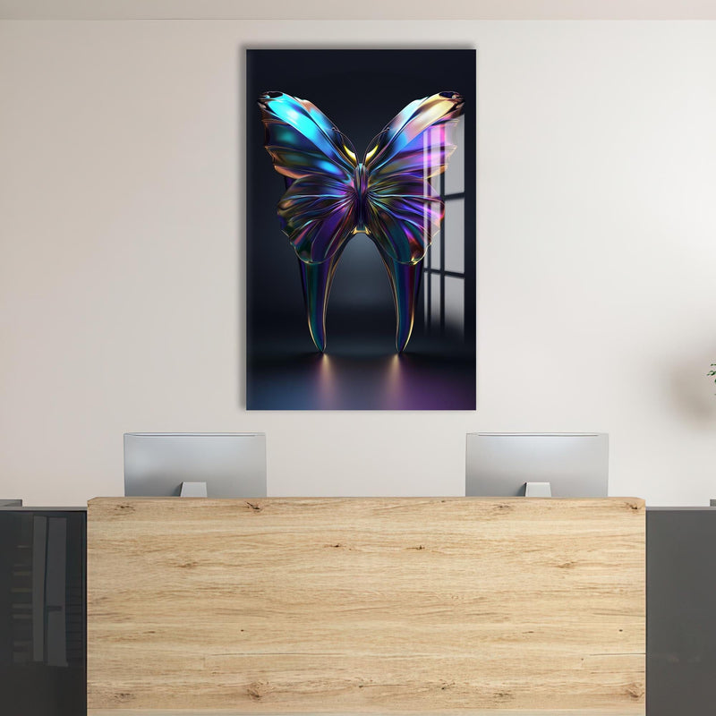 Artronauts Glass Print Iridescent Butterfly Tooth - Tempered Glass Wall Art