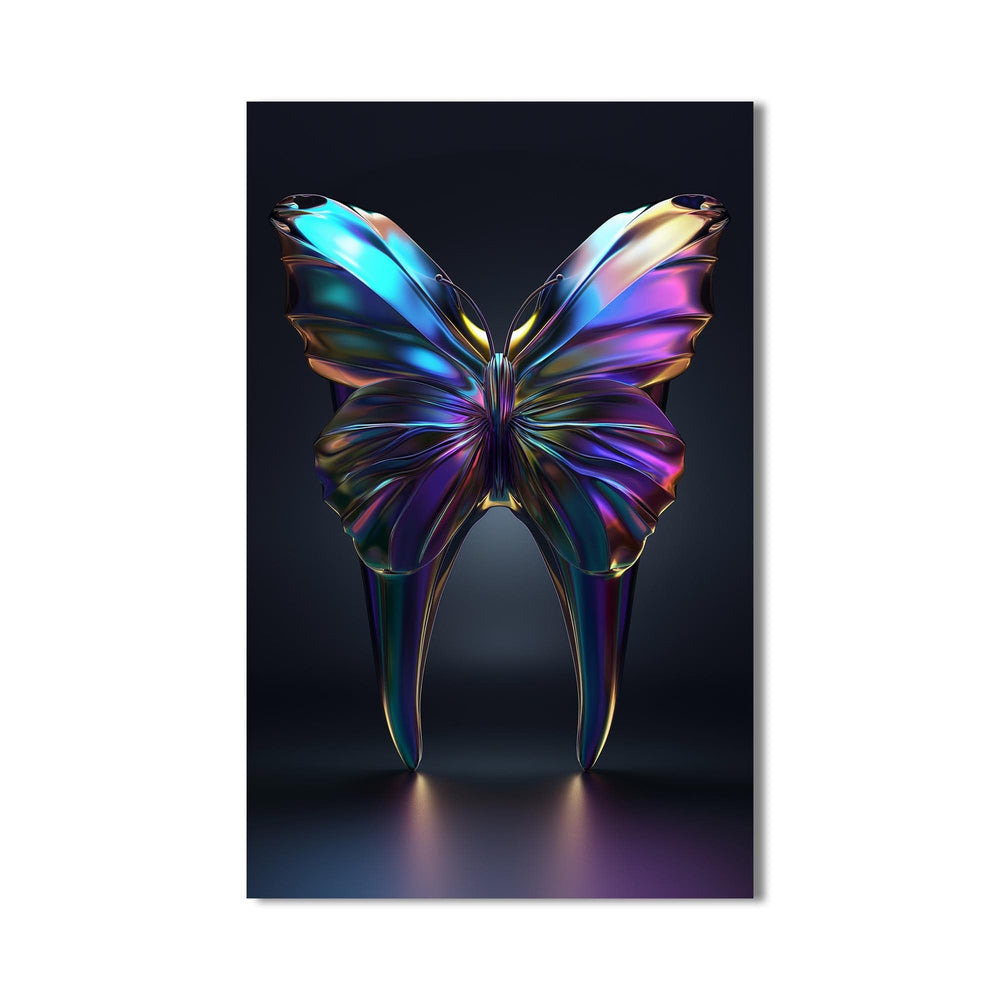Artronauts Glass Print Iridescent Butterfly Tooth - Tempered Glass Wall Art