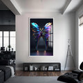 Artronauts Glass Print S | 72x46 cm | 28.3"x18.1" / White Iridescent Butterfly Tooth - Tempered Glass Wall Art
