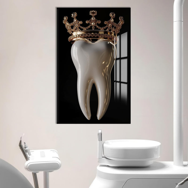 Artronauts Glass Print Crowned Royal Tooth - Tempered Glass Wall Art