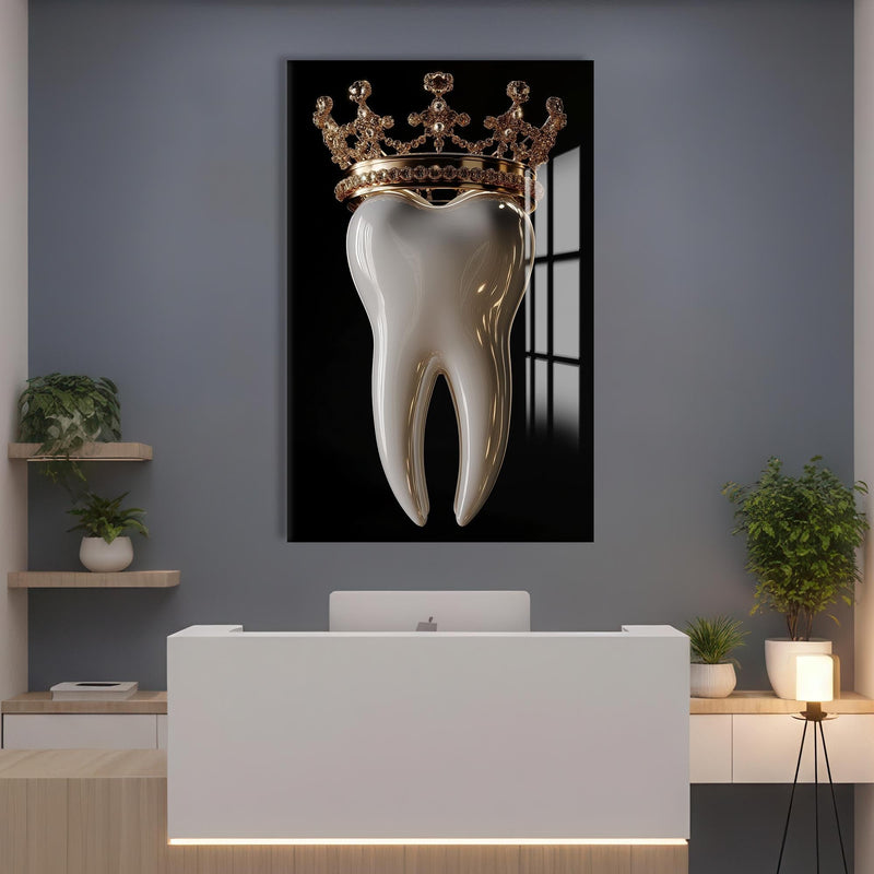 Artronauts Glass Print Crowned Royal Tooth - Tempered Glass Wall Art