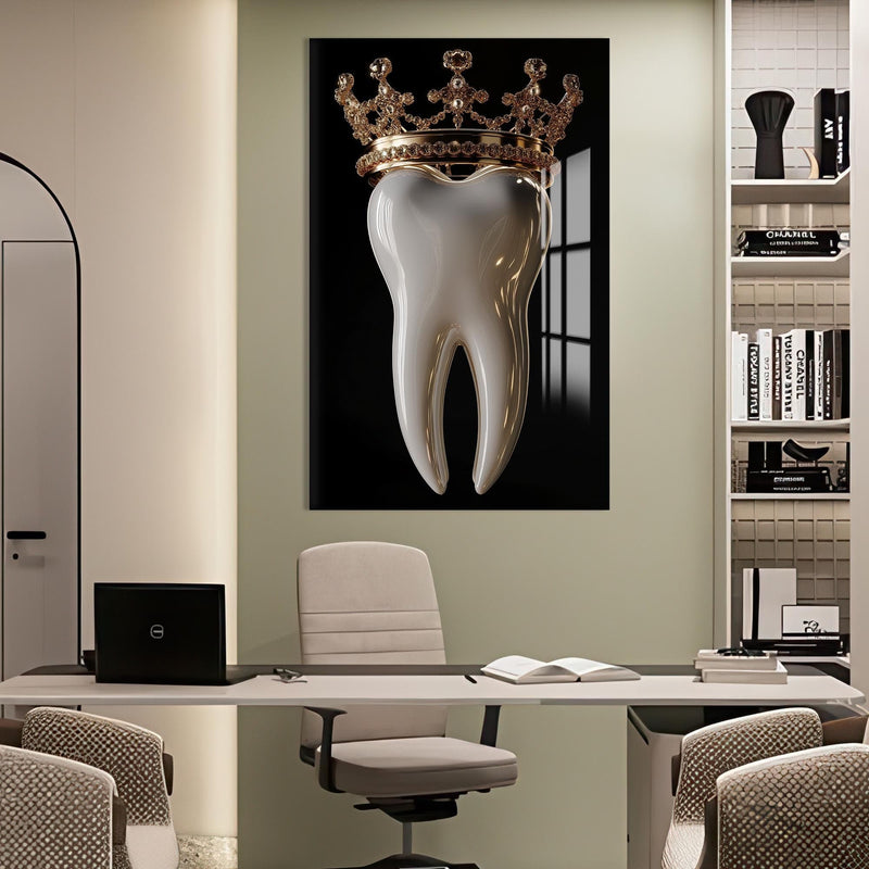 Artronauts Glass Print Crowned Royal Tooth - Tempered Glass Wall Art