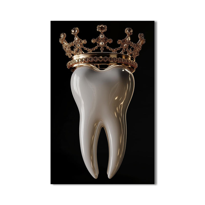 Artronauts Glass Print Crowned Royal Tooth - Tempered Glass Wall Art