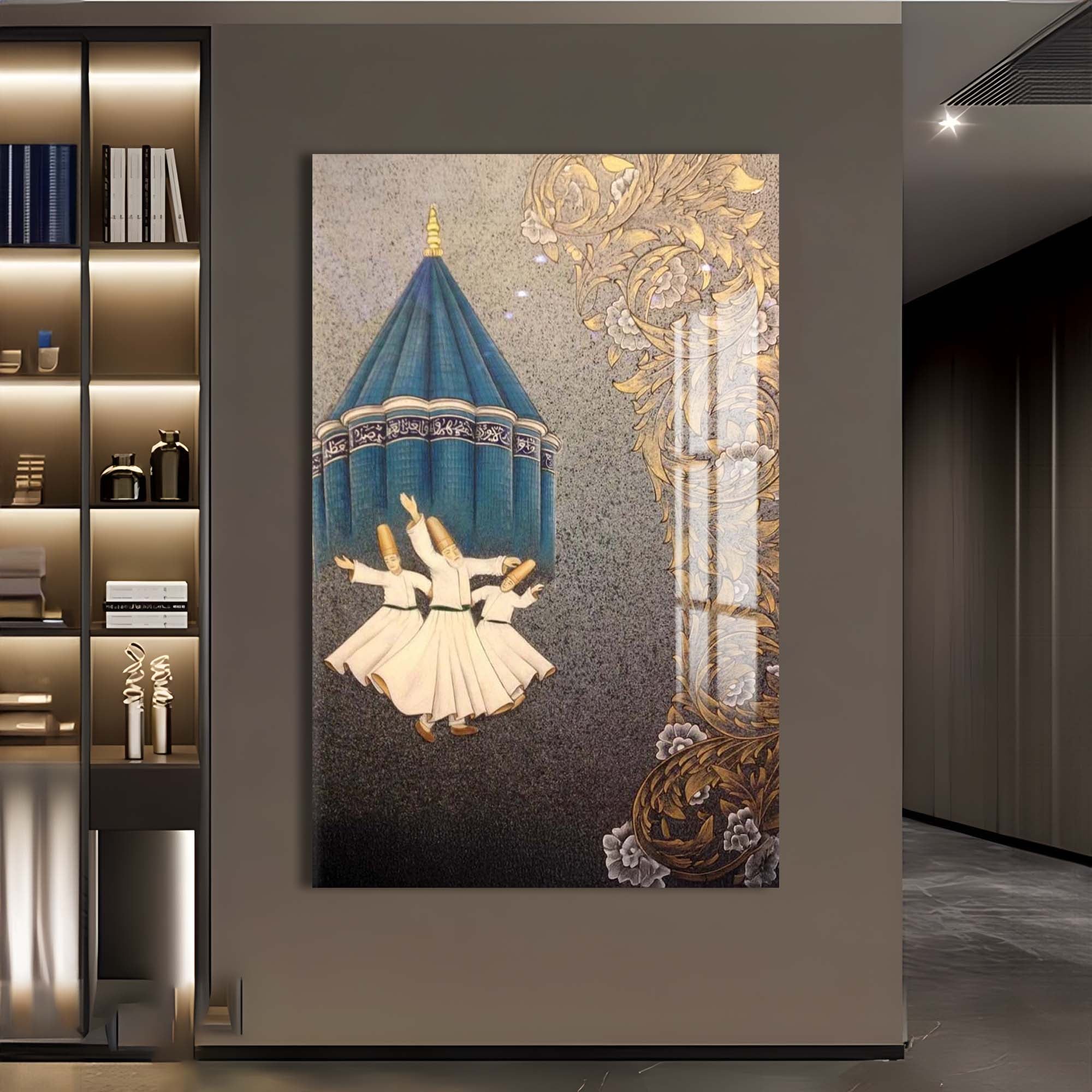 Whirling Dervish- Islamic Tempered Glass Wall Art