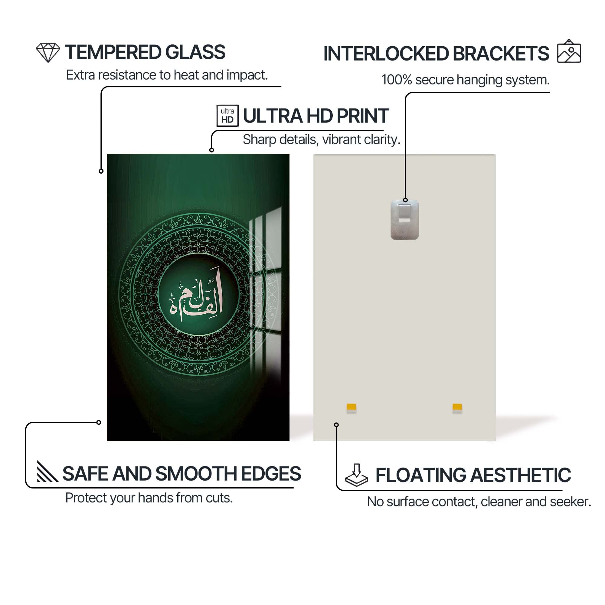 Artronauts Glass Print Al Fatiha- Islamic Tempered Glass Wall Art