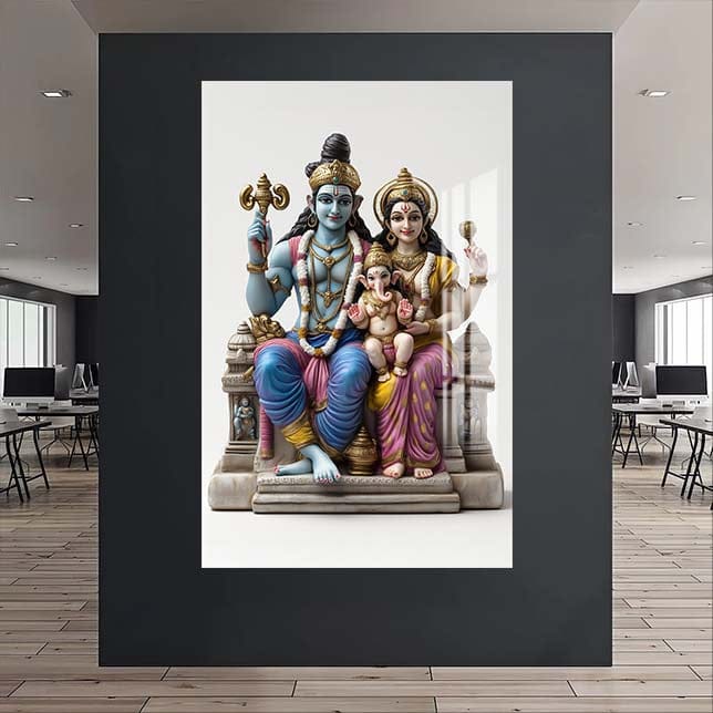 Artronauts Glass Print Divine Family- Hinduism Tempered Glass Wall Art
