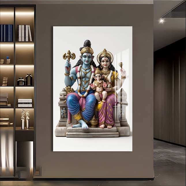Artronauts Glass Print Divine Family- Hinduism Tempered Glass Wall Art