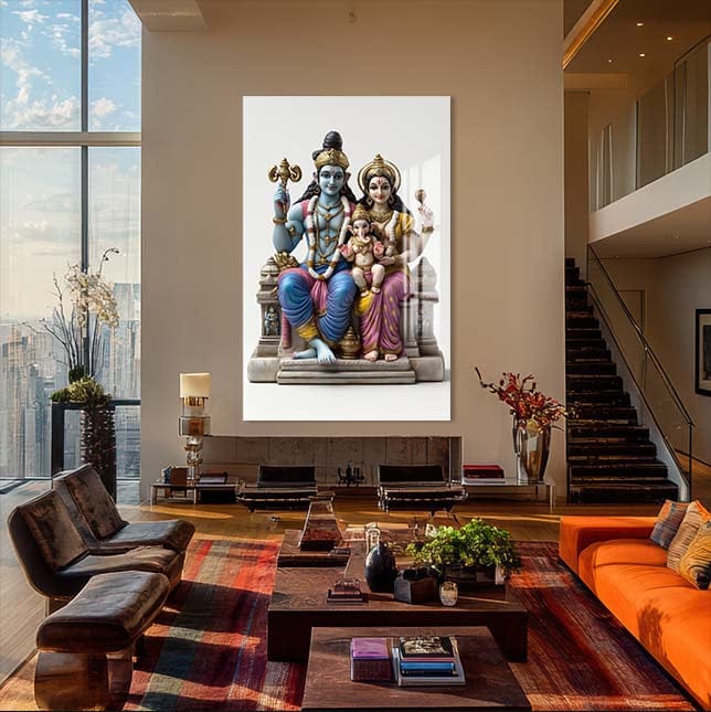 Artronauts Glass Print Divine Family- Hinduism Tempered Glass Wall Art
